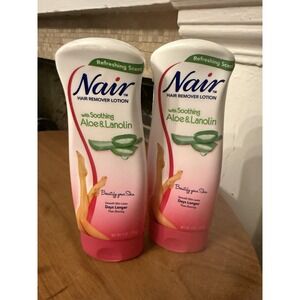 (2) Nair Aloe & Lanolin‎ Hair Removal Lotion, 9.0 Oz Each